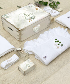 Alternative view of Trusou Botez Premium Personalizat din Muselină Organica - Natura