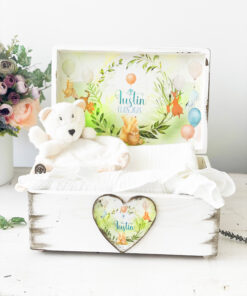 Alternative view of Set cadou bebe cu jucarie și păturică muselină personalizate Jungla și Winnie