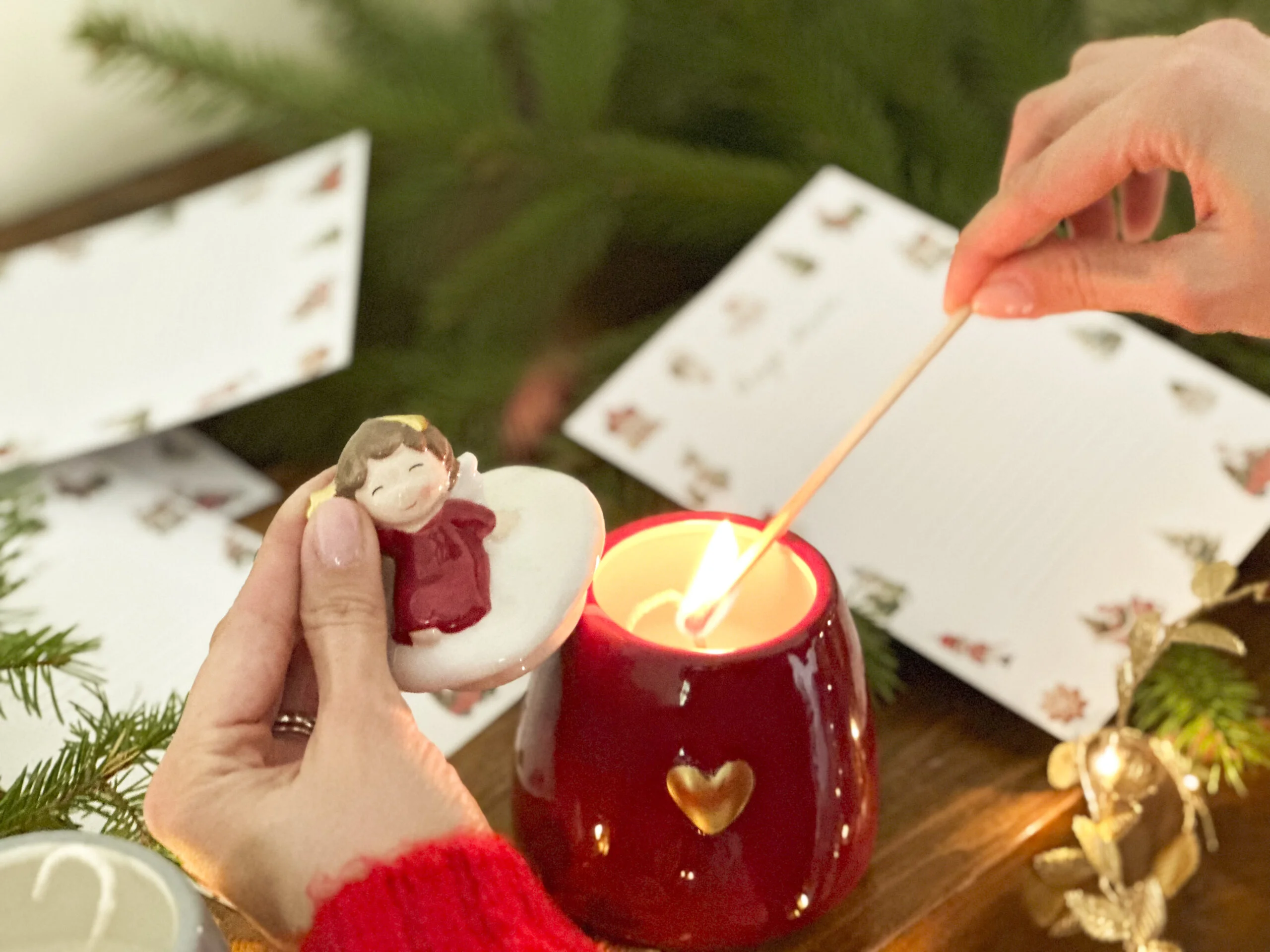 Îngeraș Crăciun Roșu - Lumânare din ceara de soia