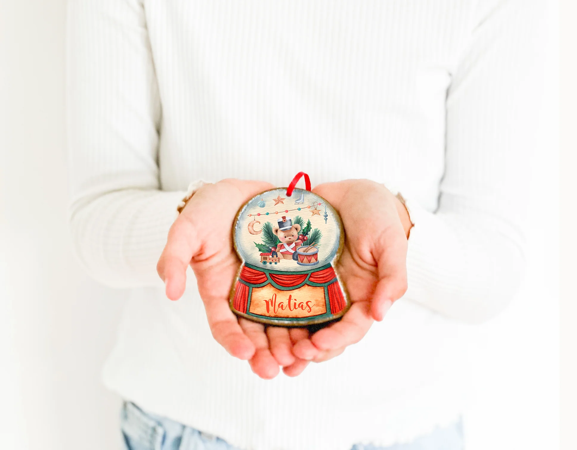 Glob personalizat Ursulet ornament Craciun