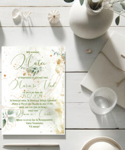 Alternative view of Invitatii Botez Harta Stelelor Natura Set 10 bucati