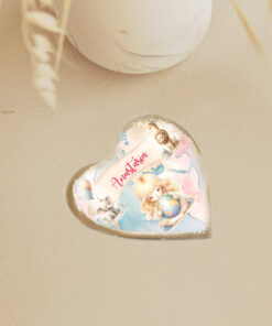 Alternative view of Marturii personalizate magneti - Set 10 Inimi Glob Pamantesc roz