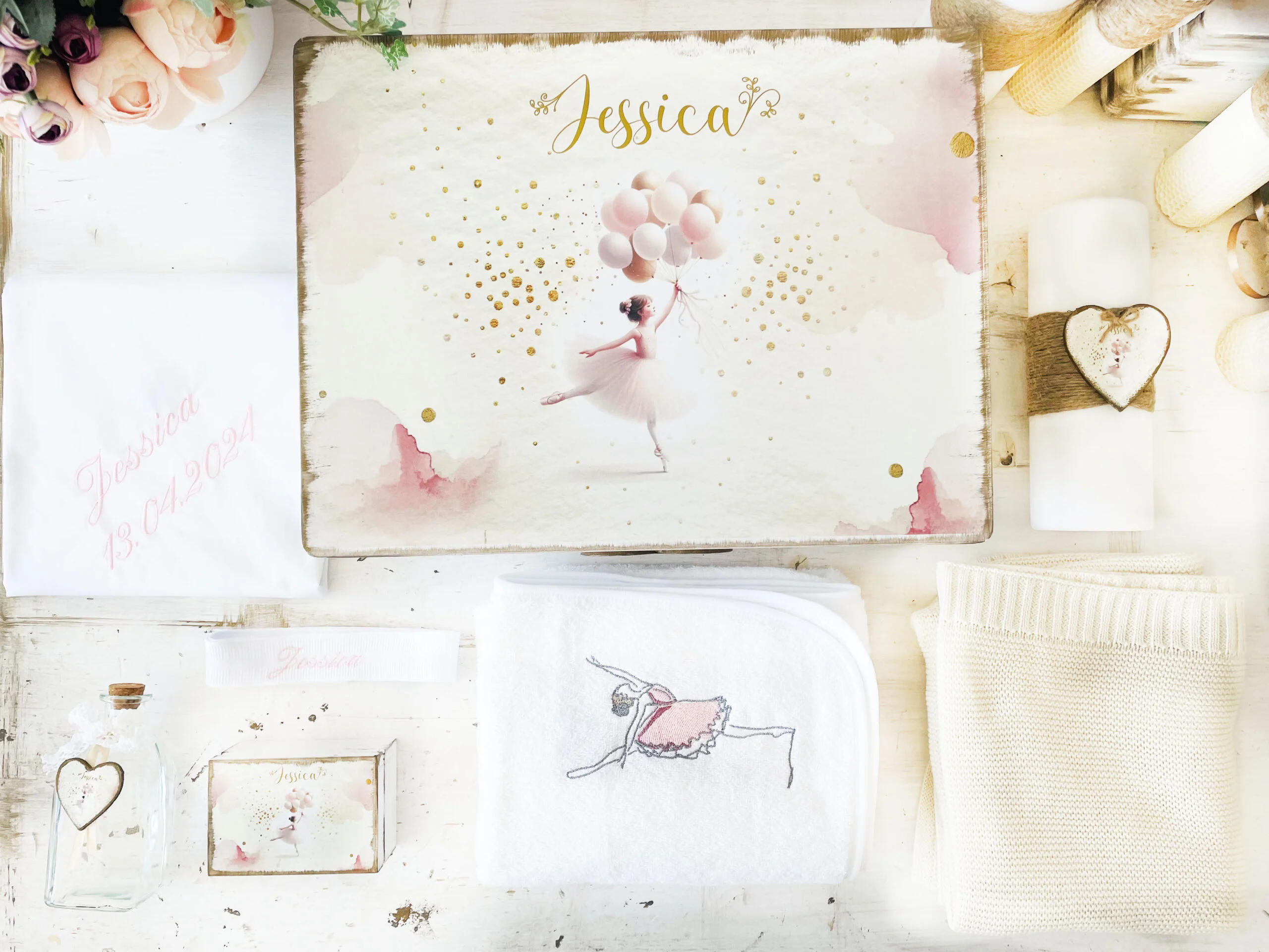 Trusou Botez  Personalizat Balerina si Baloane