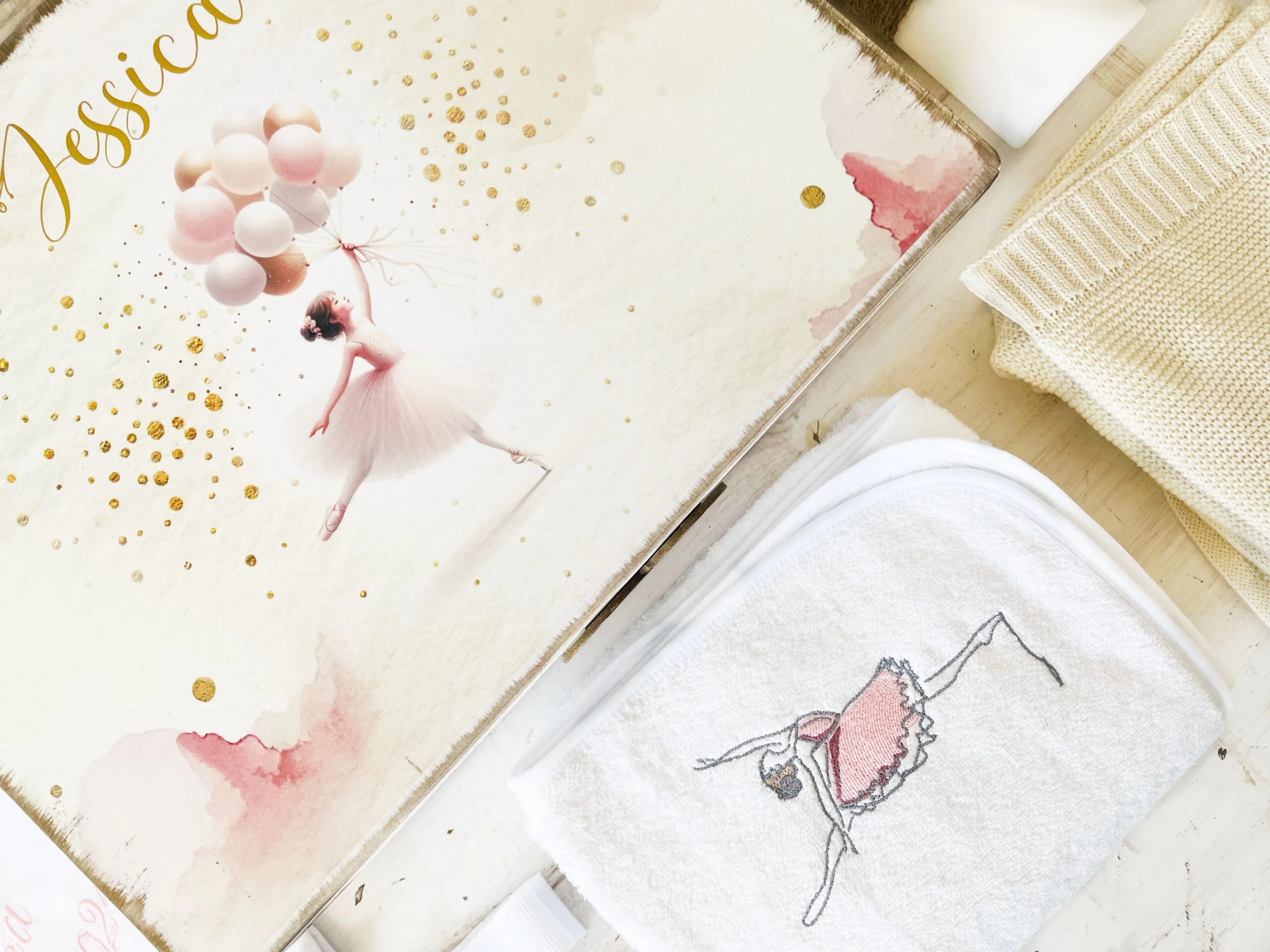 Trusou Botez  Personalizat Balerina si Baloane - imagine 2