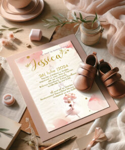 Alternative view of Invitatii Botez Balerina si baloane Set 10 bucati