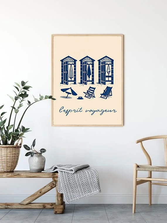 Tablou Decorativ Personalizat Căsuțe pe Plaja