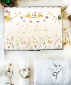 Trusou Bebelus Personalizat prin Broderie Flori Salbatice