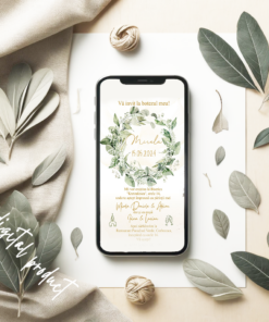 Invitatie digitala botez Babys Breath