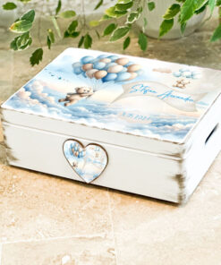 Cutie personalizata amintiri Ursuleti in zbor