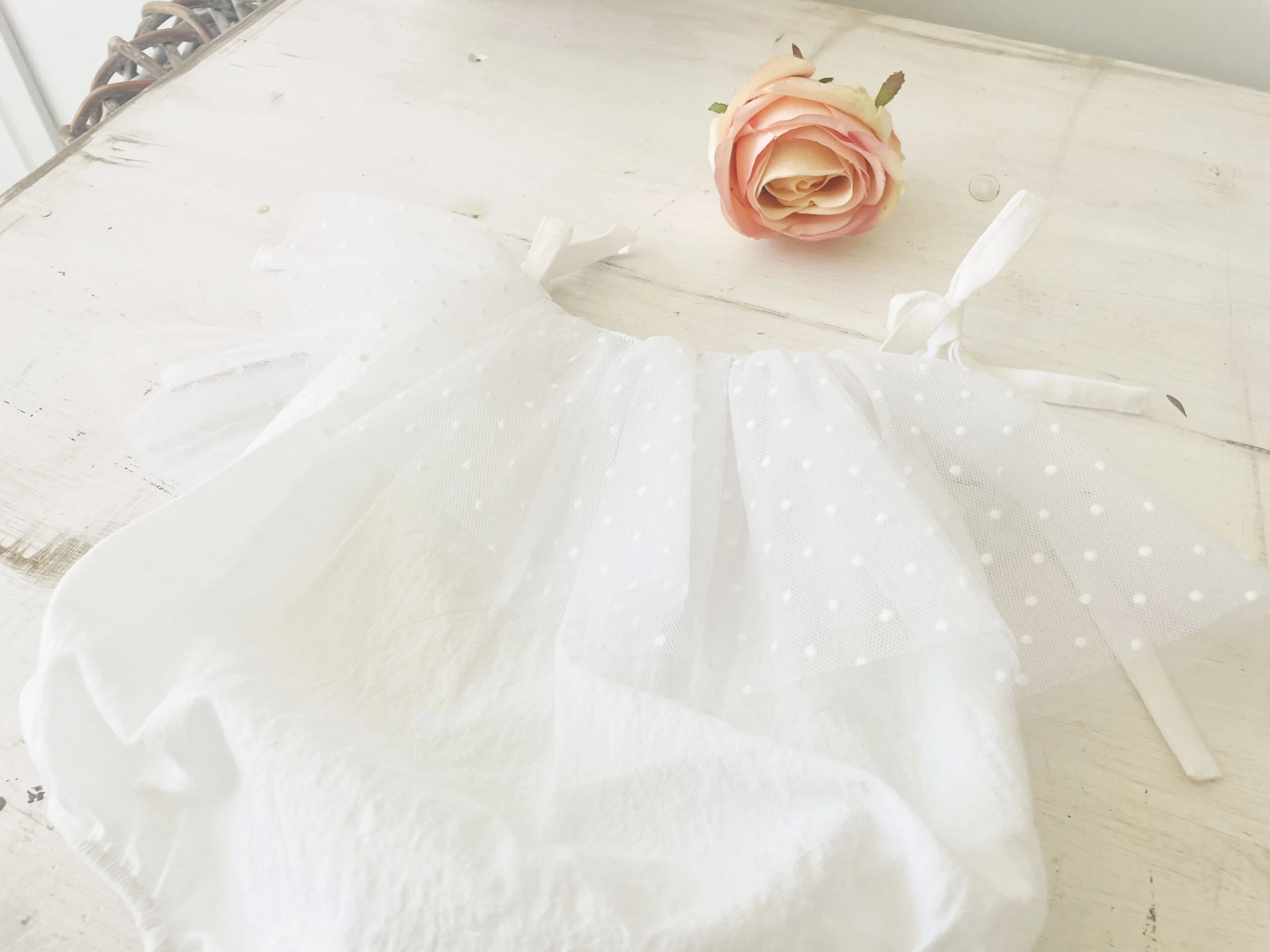 Body Elegant din Bumbac si Tulle - imagine 2