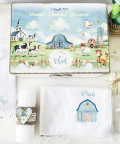 Trusou Botez Personalizat Ferma – Set Complet pentru Băieți și Fetițe