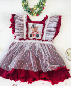 Rochita Craciun Catifea Personalizata Ursuleț