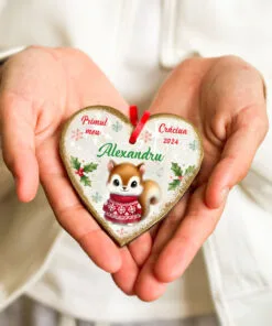 Alternative view of Primul Craciun Veverite - ornament personalizat fetita sau baiat