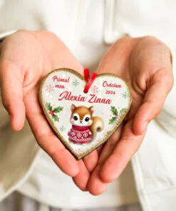 Primul Craciun Veverite - ornament personalizat fetita sau baiat