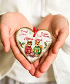 Primul Craciun ca Mama sau Tata Veverite - ornament personalizat