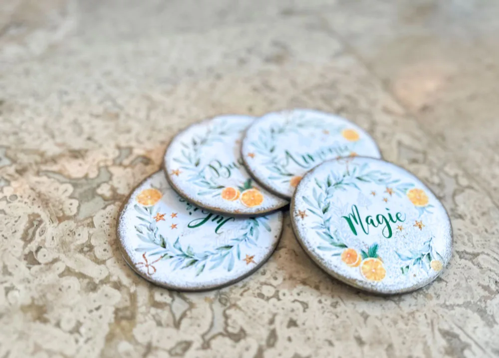 Suporturi pahare Portocale Craciun - imagine 2