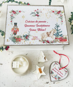 Set Craciun Învățător cu lumânări din ceara naturala