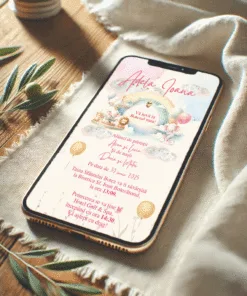 Invitatie digitala Botez sau Petrecere Curcubeu Carusel