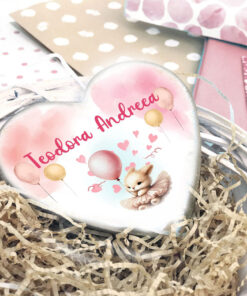 Set 10 marturii personalizate magneti Iepuri Balerini