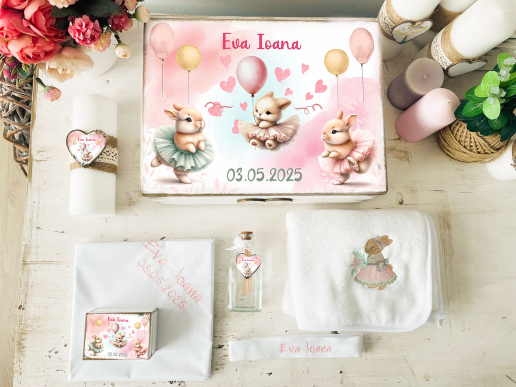 Trusou Botez Personalizat Iepurașii Dansatori