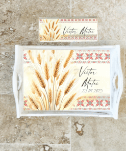 Tavita mot personalizata si cutiuta suvita - Set 1 An Traditional Grau