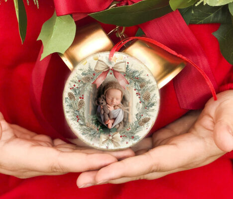 Craciun Coronita Foto - ornament cu fotografia ta