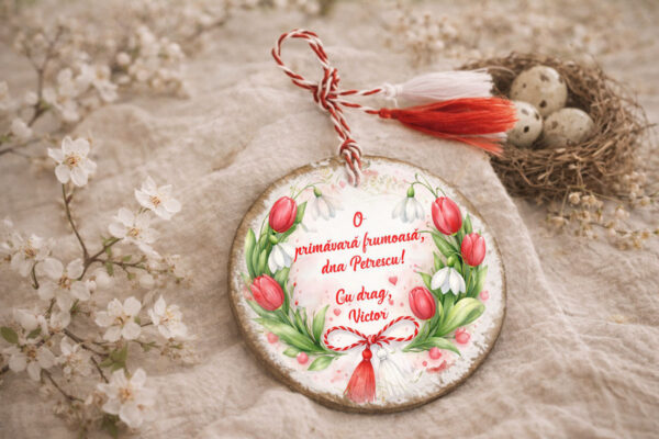 Martisor personalizat Cerc Lalele si Ghiocei