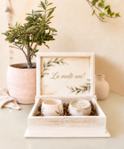 Alternative view of Set cadou „Olive” – o cana si o lumanare lucrate manual și cutie personalizată