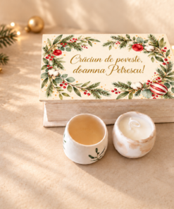 Alternative view of Set cadou Crăciun „Olive” – o cană și o lumânare lucrate manual și cutie personalizată
